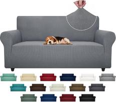 1 x tempiamasis sofos užvalkalas, žakardinis sofos užvalkalas (šviesiai pilkas, sofa)