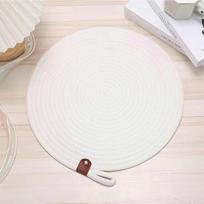10 apvalių kilimėlių rinkinys Apvalūs kilimėliai su virvele Virtuvės valgomojo stalui Viešbučio kilimėliai Balta 33 cm