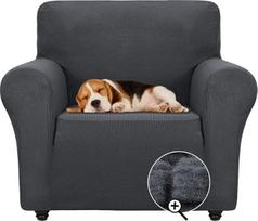 1 dalies sofos užvalkalas Stretch Jacquard Couch Slipcover (tamsiai pilka, kėdė)