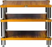 3 pakopų "HiFi Rack" AV lentyna "HiFi" medžio masyvo garso įrašų stovas garsiakalbio stiprintuvo spintelė TV stovas su žiniasklaidos lentynomis Garso ir vaizdo komponentai (spalva: medžio spalva, S: 60 x 50 x 48 cm)