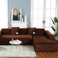 3 vietų sofos dangtelis L formos sofos dangtelis Baldų apsauga Stretch Couch Slipcover Kavos spalvos