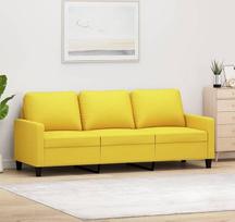 359176 3 vietų sofa, šviesiai geltona, 180 cm Audinys, Sofos ir kušetės, Sofa svetainė, Sofa paauglių kambariui, Sofa poilsiui, Sofa miegamajam, Miegamojo sofa, Minkšta sofa