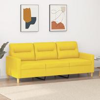 359248 3 vietų sofa, šviesiai geltona, 180 cm Audinys, Sofos ir kušetės, Sofa svetainė, Sofa paauglių kambariui, Sofa poilsiui, Sofa miegamajam, Miegamojo sofa, Minkšta sofa