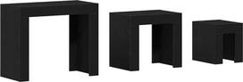 3er Nesting Tables Set Schwarz-Eiche 61x30x50 cm Holzwerkstoff, platzsparend, Beistelltische für Wohnzimmer, Schlafzimmer, Balkon