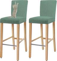 4 Pack Anti-Scratch Bar Stool apima su atlošais Minkštas skalbiamas Bar Stool apima Pub Green