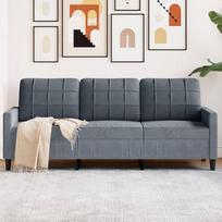 4007635 3 vietų sofa, tamsiai pilka, 180 cm, aksomas, svetainės sofa, Sofos ir kušetės, Poilsio sofa, Svetainės sofa