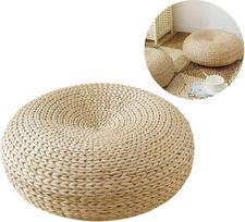 45 x 45 cm grindų pagalvėlė, Tatami grindų pagalvėlė, sėdynės pagalvėlė, apvali šiaudų pagalvėlė namams, terasai, balkonui, stalams