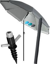 4smile SunnyJoy paplūdimio skėčio skersmuo 180 cm, 3-in-1 rinkinys - UPF 50+ paplūdimio skėtis + apsauginis skėčio dangtis + žemės rankovė - paplūdimio skėtis, atsparus vėjui, stabilus, apsaugantis nuo saulės, paplūdimio sodo skėtis