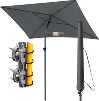 4smile Sonnenschirm Balkon SunnyShade, Sonnnenschutz Balkon SET 4-in-1, UV50+ SunnyEasy Sonnenschirm rechteckig 200 x 125 cm + 2 x Sonnenschirmhalter Balkongeländer + Sonnenschirmhülle