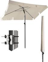 4smile Sonnenschirm Balkon SunnyShade - Sonnenschutz Balkon 3-in-1 SET, Sonnenschirm rechteckig 200 x 125 cm + Metall Sonnenschirmhalter Balkongeländer SunnyEasy + Sonnenschirmhülle