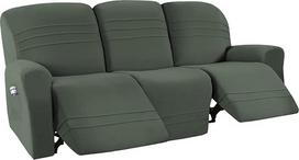 5 pakuočių paklotų kėdžių sofos dangteliai Fleece Stretch Lounger Couch Covers for 3 Seater Lounger Sofa Protective Covers Furniture Protector (Olive Green)