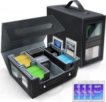 6 in 1 Commander Deck Box, prekybos kortų dėžutė su Commander ekranu MTG kaladėms, Magic The Gathering (MTG) prekybos kortų dėžutė su skyreliu kubui, talpinanti 600 dvipusių kortų