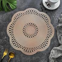 6 kilimėlių rinkinys, senovinių tuščiavidurių apvalių gėlių kilimėliai virtuvei, namams, restoranui, valgomajam stalui, rožinis auksas, 38 cm