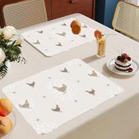 6 kilimėlių rinkinys "Rooster Place Mats" PVC karščiui atsparūs izoliuoti kilimėliai stalui 6 dėmės