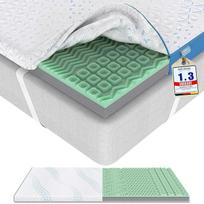 7 cm čiužinio viršutinis sluoksnis H5/H6 - 180 x 200 cm gelio ir bambuko medžio anglies atminties putų viršutinis sluoksnis, optimizuota 7 zonų profilio struktūra, užtikrinanti tikslesnę atramą, skalbiamas "Tencel" užvalkalas, skirtas lovoms su spyruoklėm