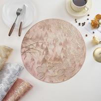8 apvalių kilimėlių rinkinys, tuščiaviduriai žiedlapių kilimėliai virtuvei, namams, restoranui, valgomajam stalui, rožinis auksas, 38 cm