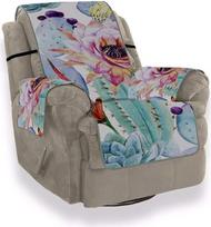 A.Monamour Sofa Cover Sofa Throw Fotelio apsauga Akvarelė Painting Blue Cactus Succulent Flower Pattern Velvet Armchair Cover Armchair Cover Armchair Cover Armchair Protector Chair Cover Chair Protector