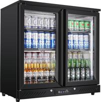 AAOBOSI 210 l alaus šaldytuvas, jutiklinis ekranas 0-10 °C, LED apšvietimas šone, automatinis atitirpinimas, apsauginis užraktas, nepriklausomas gėrimų šaldytuvas restoranui, barui, virtuvei
