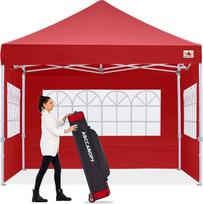 ABCCANOPY Lauko baldakimas palapinė pavėsinė Pop Up šalis palapinė Vestuvių momentinis pastogė su elegantiška bažnyčia langas apima nešiojimo krepšys 3x3m Rose