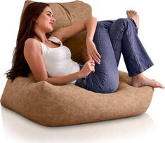 Aiire Prabangus modernus dizainas dirbtinės odos Bean Bag kėdė XXL Bean Bag kėdė su užpildu suaugusiems ar paaugliams kambarys smėlio spalvos