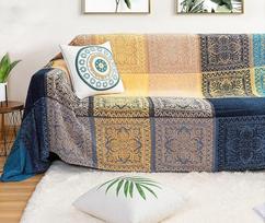 AIVIA Bohemiškas mesti antklodė Chenille austi spalvinga denio kėdė Couch mesti Futon baldų dangtelis Sofa Slipcover lovos su Boho kutais 87 x 103 colių didelis negabaritinis Teal geltona