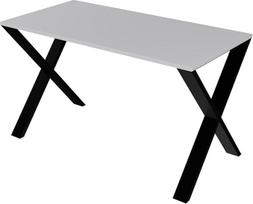 AKKE virtuvės stalas Valgomojo stalas virtuvei Valgomojo stalo kojos metalinės X formos Aukštis 73 cm 120 x 60 cm Šviesiai pelenų pilkos spalvos