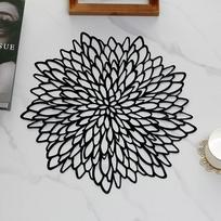 AMDXD 4 kalėdinių kilimėlių rinkinys, PVC kilimėliai, modernios gėlės, neslystantys, juodi kilimėliai namams, restoranui, valgomajam stalui, 38 cm