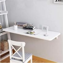 An der Wand montierter, zusammenklappbarer Computertisch, Kleiner Klapptisch für das Home Office, Wäscherei, Küche und Esszimmer, weißer Klapptisch