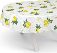 ANRO Aliejinė staltiesė Plaunama vaškinė staltiesė Sodo staltiesė Apvali ovalinė Kvadratinė ovalinė 240 x 140 cm Nupjautas kraštas Lemon