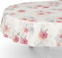 ANRO Staltiesė Oilcloth Staltiesė Oilcloth Skalbiama sodo staltiesė Vandeniui atspari staltiesė Ovalus 200 x 140 cm Nupjautas kraštas Rožės