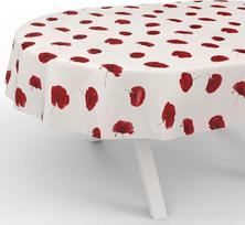 ANRO Staltiesė Oilcloth Staltiesė Oilcloth Skalbiama sodo staltiesė Vandeniui atspari staltiesė Ovalus 240 x 140 cm Nupjautas kraštas Poppy