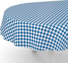 ANRO Staltiesė Oilcloth Staltiesė Oilcloth Skalbiama sodo staltiesė Vandeniui atspari ovalo formos 180 x 140 cm Nupjautas kraštas Classic Checked Blue