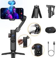 AOCHUAN Gimbalinis stabilizatorius išmaniesiems telefonams Gimbalas su AI Vision jutikliu veidui sekti, "iPhone" gimbalas su belaidžiu įkrovimu Vlogui, suderinamas su "iPhone" / "Android" išmaniuoju "AI XPro", juodas