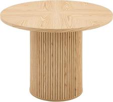 Apvalus 100 cm valgomojo stalas 4-6 žmonėms, MDF, tvirtas 4 segmentų stalviršis, medžio išvaizdos, modernus virtuvės stalas valgomajam ir mažoms erdvėms (MDF + metalas, natūrali mediena)