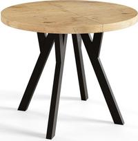 Apvalus išskleidžiamas valgomojo stalas - modernus svetainės ir virtuvės stalas - tvirtos konstrukcijos stalas, skersmuo 80 cm - 130 cm - spalva "Lancelot" - OVO kolekcija