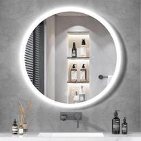 Apvalus LED vonios kambario veidrodis 70 cm vonios kambario sieninis veidrodis Akrilo rėmo šviesos ratas Šiltai balta / vėsiai balta / neutrali nuo rūko su jutikliniu jungikliu 3000K-6000K IP44 atsparus vandeniui