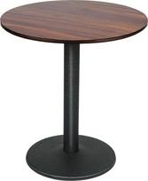 Apvalus valgomojo stalas 60 cm, medžio efektas - modernus valgomojo kambario apvalus stalas su MDF mediniu stalviršiu ir metaliniu rėmu, mažas virtuvės stalas svetainei, virtuvei ir kavinei
