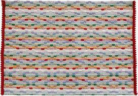 Audinio kilimėliai, 6 vnt., "Wave Line" modelio audimo kilimėliai, virtuvės kilimėliai valgomojo stalui, raudonai žali, 2 stilius, 32 x 45 cm