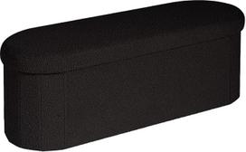 B FSOBEIIALEO Storage Ottoman Gyvenamasis kambarys Sherpa Sulankstomas sandėliavimo otomanas Kojų atrama 100 cm sulankstomas miegamojo suolas juodas