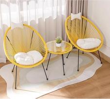 Balkon Couchtisch Set mit Rattanstühlen für Outdoor Freizeit und gewerbliche Nutzung in Gärten, Cafés und Hotels
