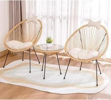 Balkon-Couchtisch-Set mit Rattanstühlen für Freizeit im Freien und gewerbliche Nutzung in Gärten, Cafés und Hotels