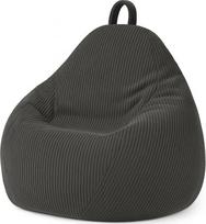 bananair - "Cord XXL Bean Bag" suaugusiesiems ir vaikams, minkštas ir patogus, skalbiamas skalbimo mašinoje, žaidimų maišelis su putplasčio užpildu, pupų maišas (120 x 100 cm, tamsiai pilkas)