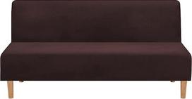 Be rankučių Futon sofos lovos dangtis - didelis tempimo minkštas aksomo sulankstomas sofos sėdynės dangteliai Be rankučių sofos lova Slipcover sofos sofos apsauga tinka 2-3 vietų sulankstoma sofa lova (tamsiai ruda)