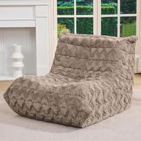 Bean Bag kėdės suaugusiems, milžiniškas Bean Bag atminties putų Bean Bag sofa su užpildu dirbtinio kailio židinys Bean Bags Lazy sofa gyvenamasis kambarys miegamasis biuras (Brown Chevron, vienvietis)