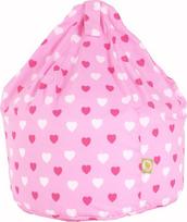Bean Lazy medvilnės rausvos širdys Childrens mergaičių Bean Bag
