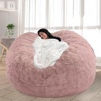 Bean Bag suaugusiems vaikams Bean Bag be užpildymo minkštas apvalus sofos padengti meilės krepšys miegamojo skaitymo kėdė 90cm milteliai rožinė