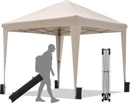 BONTEC pavėsinė, 3 x 3 m, atspari vandeniui, stabili, atspari žiemai, iššokanti paspaudimo sistema, UV apsauga 50+, sulankstoma pavėsinė, sodo palapinė, vakarėlių palapinė, metaliniai laikikliai, palapinė