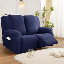 Bocguy Stretch-Schonbezug für Liegestuhl, 6-teilig, für Wohnzimmer, Liegestuhl, Schonbezug mit Seitentasche, hoher Spandex-Schonbezug, rutschfest