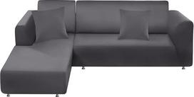 BT.WA Kanapės užvalkalas L formos sofos užvalkalas 2 dalių minkštas elastingas baldų apsauginis užvalkalas sofos užvalkalas su 2 pagalvių užvalkalais (sofa, 3 sėdimos vietos + 3 sėdimos vietos, šviesiai pilka)