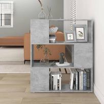 Bücherschrank Betongrau Standregal 80x24x94 cm Holzwerkstoff 3 Fächer Modernes Design Robust & Langlebig für Wohnzimmer Büro Flur
